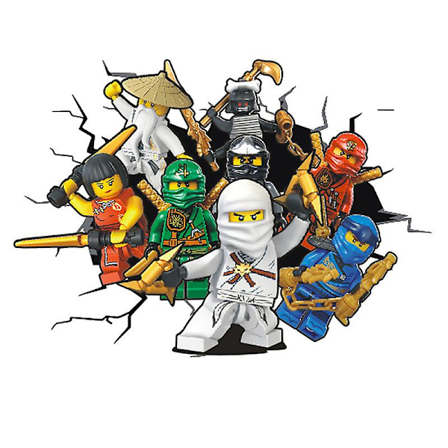 Phantom Ninja Vægklistermærker 3D Knækket Væg Anime Plakat Dekoration Børneværelse Klistermærke Tegneserie Dørklistermærke
