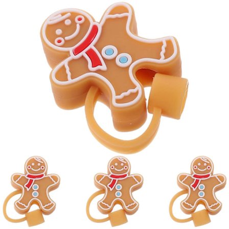 4 kpl Joulupilli Pölysuojuksia Yhteensopiva Candy Manin kanssa - Uudelleenkäytettävät Silikonimukien Kannet Kupeille, Juhlakoriste