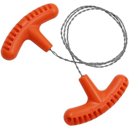 Pieni h&-vedettävä ruostumattomasta teräksestä valmistettu vaijerisaha - monitoiminen puutarhatyökalu - retkeilytyökalu - oranssi - 70 cm