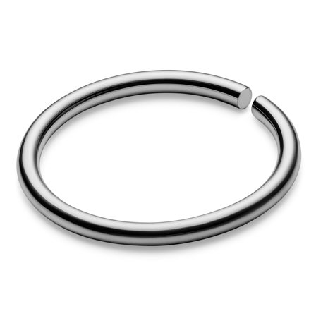 9 mm Seamless Silver-Tone Surgical Steel Piercing Ring for Men - Lip piercing jewellery