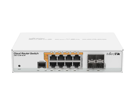 MikroTik Cloud Router 8-Port Gigabit Switch, PoE, 4x SFP, 70W, US