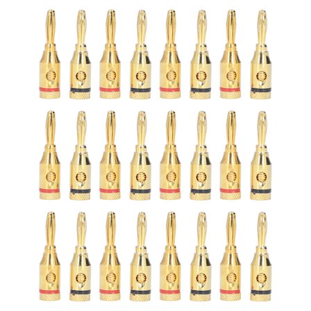 24 st Guldpläterade Banankontakter Snabbkopplingar Universella Bilhögtalarkablar 12 till 18 AWG