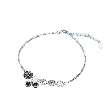 Ankelarmbånd Ankelarmbånd Kjede Barfot Strandfotsmykker S925 Sterling Sølv Bell Temperament Personlighet Bell 925 silver