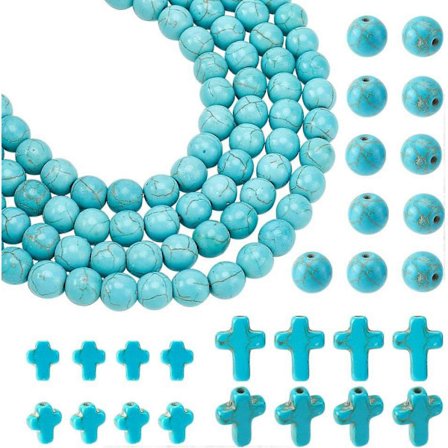 230 kpl Turkoosi Risti Kivihelmet Monikokoiset Krusifiksi Pyhät Löysät Helmet Magnesiitti Jalokivi Välihelmet Risti