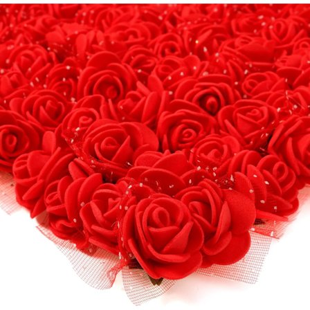 144 Stykker Røde Kunstige Blomster, Mini Falske Roser, Små Falske