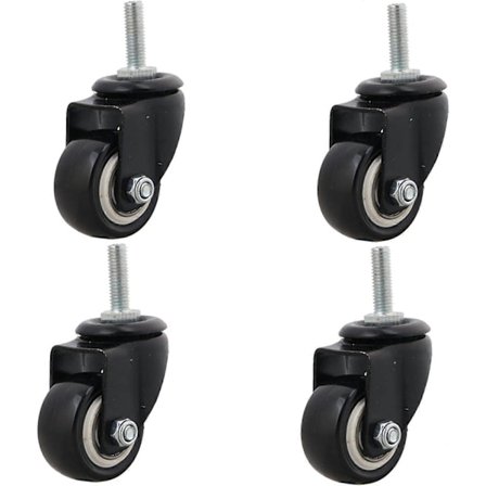 2025 Nye 4 stk Kraftige 240kg M8x25mm PU Svingbare Hjul Tralle Møbler