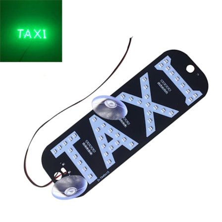 Taxi LED-skylt för registreringsskylt, bilsignalljus, vindruta, taxiskylt, indikatorlampa [DB]