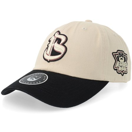 Bearded Man - Beige unconstructed Czapka Z Daszkiem - Mascot Logo Stone Washed Stone/Black Dad Cap @ Hatstore