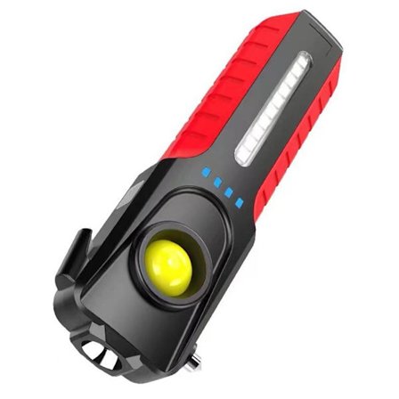 LED Ficklampa Safety Hammer Ficklampa USB Laddning