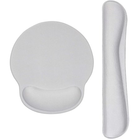 Ergonominen näppäimistön hiirimatto geelirannetuella, harmaa