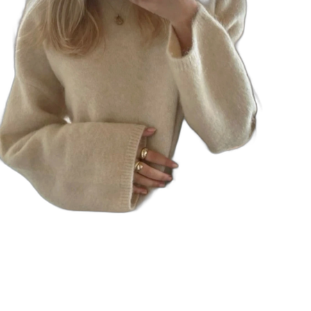 Oversized beige stickad tröja