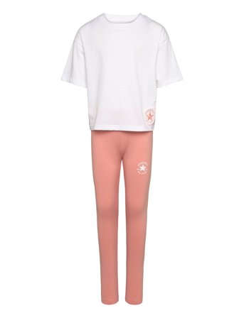 Converse Cnvg Boxy Tee & Legging Set - Coral - 140/155
