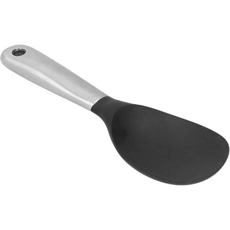 Silikon Rissleiv, Risserveskje Non Stick Varmebestandig Skje Wok Spatel Risspade Sushi Scoop For Ris/Mos Potet(1stk, Svart)