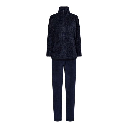 Decoy Pyjamas Set I Velour | Bomull Marinblå Sovkläder Dam Flerfärgad 3XL