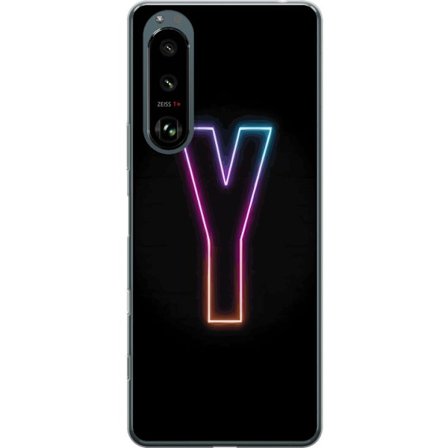 Kompatibel Mobilcover til Sony Sony Xperia 5 III Minimalistisk neonbogstav Y i farveskiftende lys mod sort baggrund