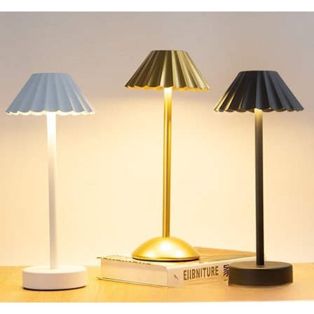 Oppladbar LED-bordlampe, trådløs bordlampe med 3 farger dimbar for soverom, restaurant og camping_TF_TF