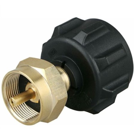 Propangas påfyldningsadapter, propangascylinder påfyldningsfitting QCC1 messing gasbeholderadapter sort, 102g