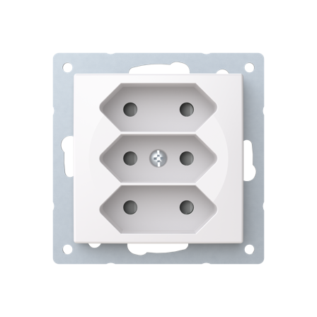 ABB Saga 303UC-916 Stikkontaktinnsats 3-veis, Euro, Strømbrytere & vegguttak