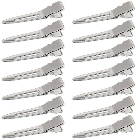 50-pack 1,75 tum Singel-Tand Curl Metallhårklämmor för Dreadlocks, Lockklämmor, Alligatorklämmor, Silver Sektionsklämmor, Metall Alligatorklämmor, 