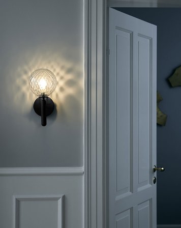 Miira vegglampe - rock grey/optisk glass