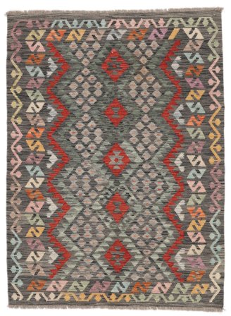 Petit Kilim Afghan Old Style Tapis 126X173 Laine
