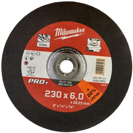 Milwaukee SG 27 PRO+ Kapskiva 230x6 mm, Kapa, slipa & polera