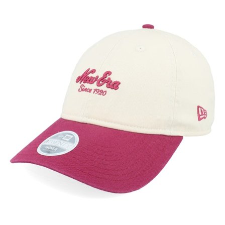 New Era - Womens Ne 9TWENTY Light Terracotta/Cherry Dad Cap Unconstructed Beige Cap - @ Hatstore