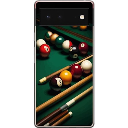 Kompatibelt Mobildeksel til Google Pixel 6 Pool biljard baller spill snooker 8 ball stativ retro sport design grønn bord klubb bar spillrom kunst