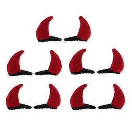 10 st Mode Röda Djävulshorn Hårspännen Barn Huvudbonader Hårnålar För Kvinnor Flickor Halloweenfest Håraccessoarer Röd