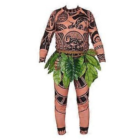 Moana Maui Tattoo T-skjorte + Bukser + Bladbelte Sett Halloween Voksen Herre Cosplay Kostyme Utkledningsantrekk -NMAOV( S)
