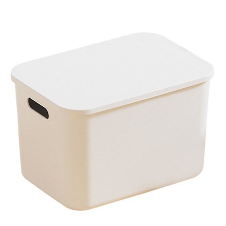 Opbevaringsboks med låg, håndtagshul, stor kapacitet, stabelbar, støvtæt, til makeup, legetøj og diverse