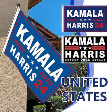 Kamala Harris 2024 Flag 3x5 Ft Harris til Præsident Flag med Messingøjer (FMY)