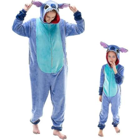 Snug Fit Unisex Aikuisten Onesie Pyjama Flanelli Cosplay Eläin Yksikappale Halloween Puku Yöasu Kotiasu Q Ningling 85cm - Perfet BlueStitch BlueStitch