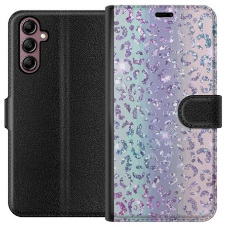 Yhteensopiva Lompakkokotelo Samsung Galaxy A14 5G Glitter Leopard