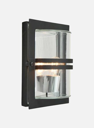 Basel 660 utelampe - sort/klar