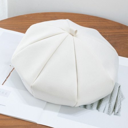 Dame Berets Vinterluer HVIT