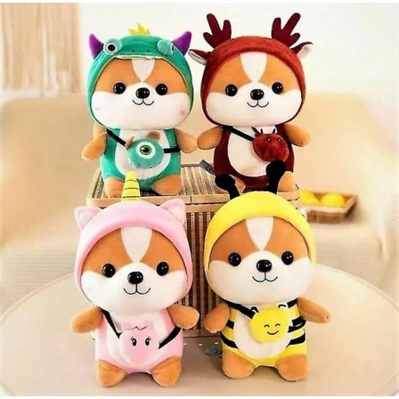 Corgi Shiba Hund Plysch Blød Legetøj Sød Kawaii. (Bi, Ren, , Enhjørning)Enhjørning