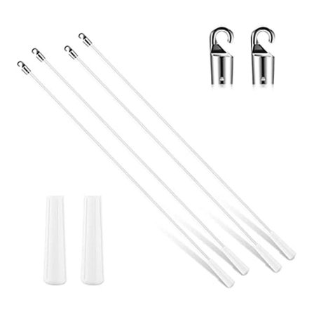 Blindstangutskifting Lang Vertikal Blindstang med Haken og Håndtak for Vindu Gardinåpner, 12 Tommer