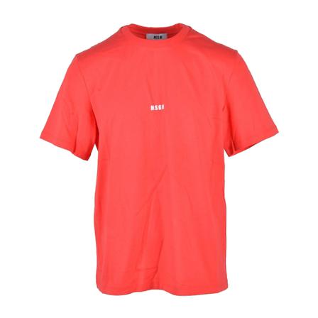 Msgm, T-shirt with Logo Czerwony, Mężczyzna, Rozmiar: M