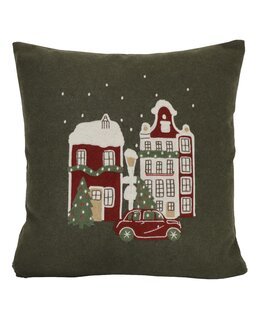 Putetrekk Julstad med brodert julmotiv 1-pk