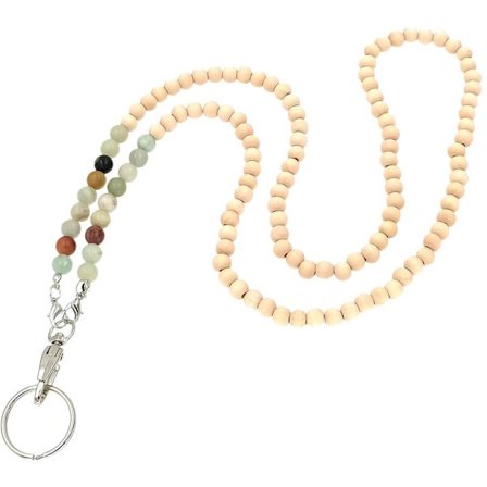 Lanyard för ID-brickor, med gummistoppar för glasögonkedja, pärlad lanyard glasögonkedjor för kvinnor B nyckelband