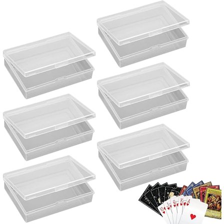 Spelkort låda 6 stycken spelkort fodral transparent plast samlarkort låda täcklådor visitkort förvaring liten förvaringslåda