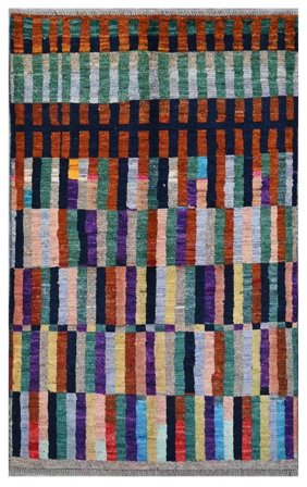 Handgeknoopt Moroccan Berber - Afghanistan 86X143 Zwart/Donkerblauw