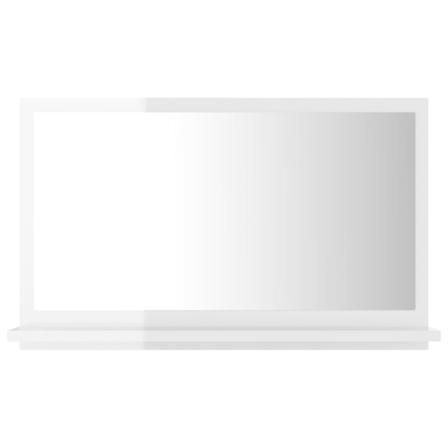 Vidaxl Badrumsspegel Vit Högglans 60x10,5x37 Cm Konstruerat Trä Vit