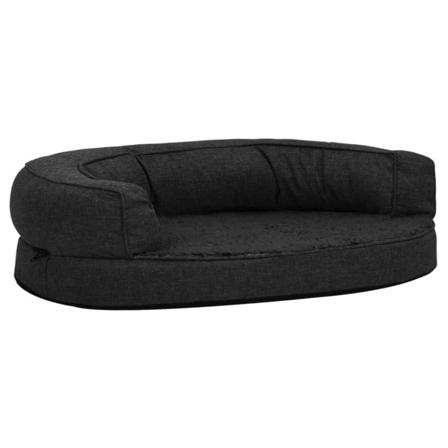 Vidaxl Ergonomisk Hundmadrass 75x53 Cm Linnelook Fleece Svart Svart