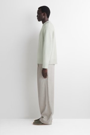 COS Men's Maglione Girocollo Chunky In Cashmere in Verde