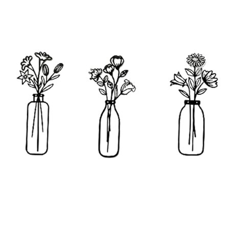 Metall Väggkonst Dekoration Lättviktig Blomma I Kruka Kreativ Prydnad Kompatibel med Vardagsrum Kök