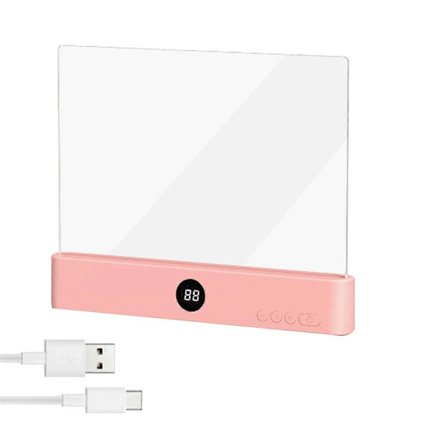 Boklampa, Uppladdningsbar Klar LED Platt Läslampa med 3 Färger & Timer, Plattlampa Bok Hela Sidan Ljusrosa