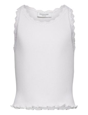 Rkbeatha Sl Top W/ Lace Tops T-shirts Sleeveless White Rosemunde Kids