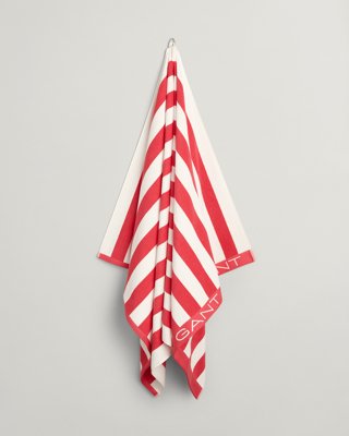 GANT - Stripete strandhåndkle 100x180cm watermelon red